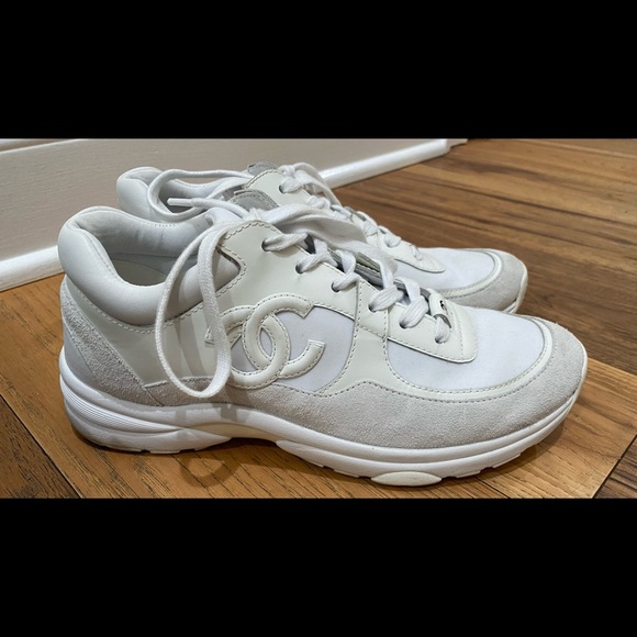 Chanel All White Sneakers in size US 8.5 - Picture 2 of 8